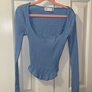Supre blue, ribbed, tight, long sleeves top